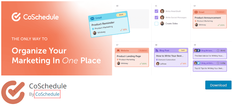 CoSchedule Wordpress Plugins for blogs