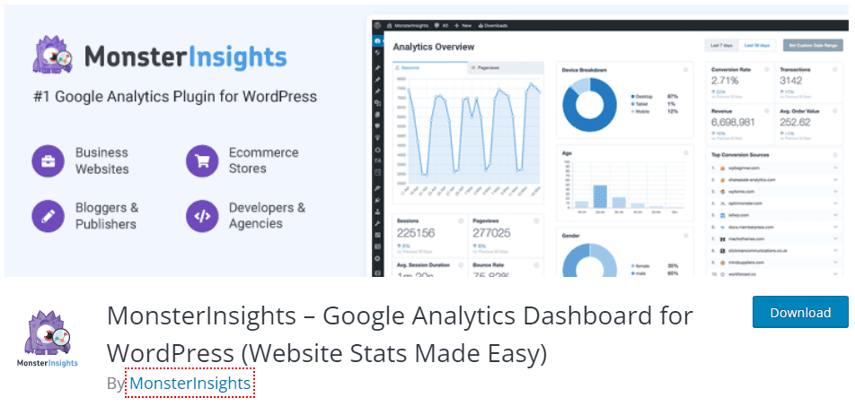 MonsterInsights Wordpress Plugins for Blogs