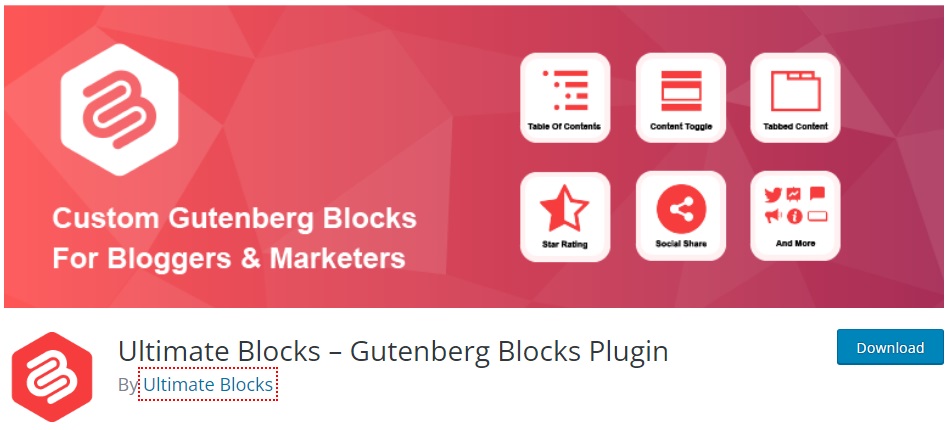 Ultimate Blocks Worpress plugins for blogs