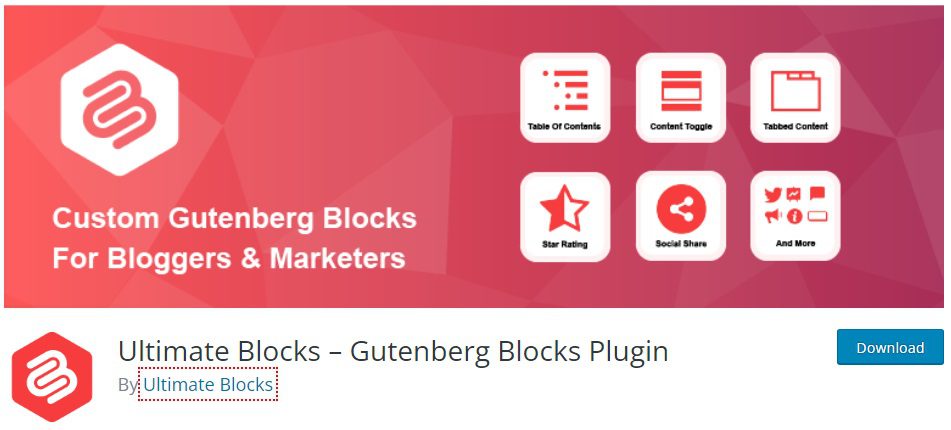 Ultimate Blocks Worpress plugins for blogs