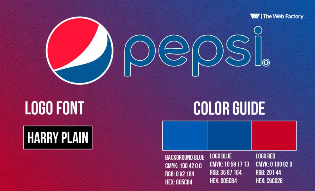 Pepsi logo font and colors