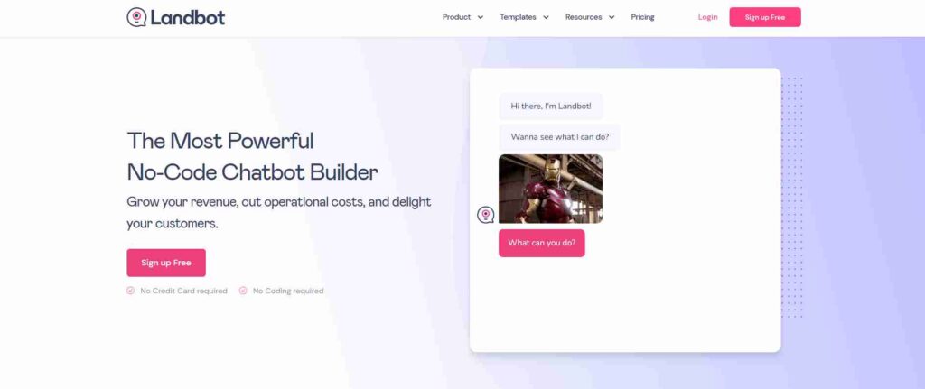 Build an app without coding with landbot