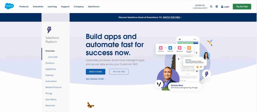 Build an app without coding with salesforce