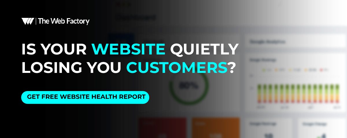 Analytics dashboard with heatmaps, traffic graphs, and a person reviewing website performance.