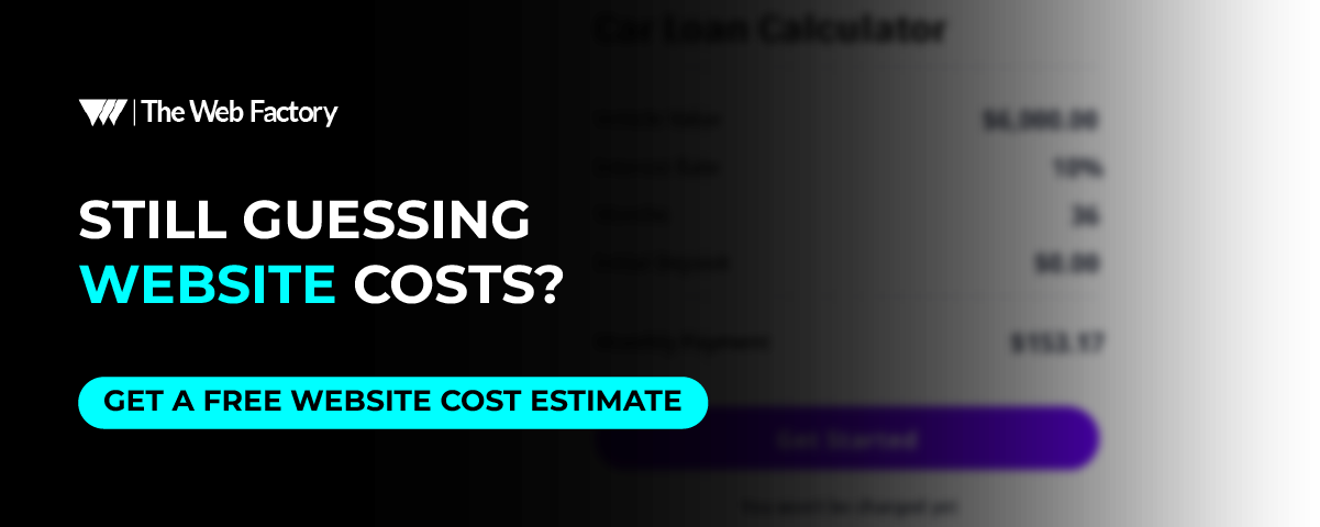Pricing calculator UI with glowing numbers and sliders over a soft tech-inspired background.