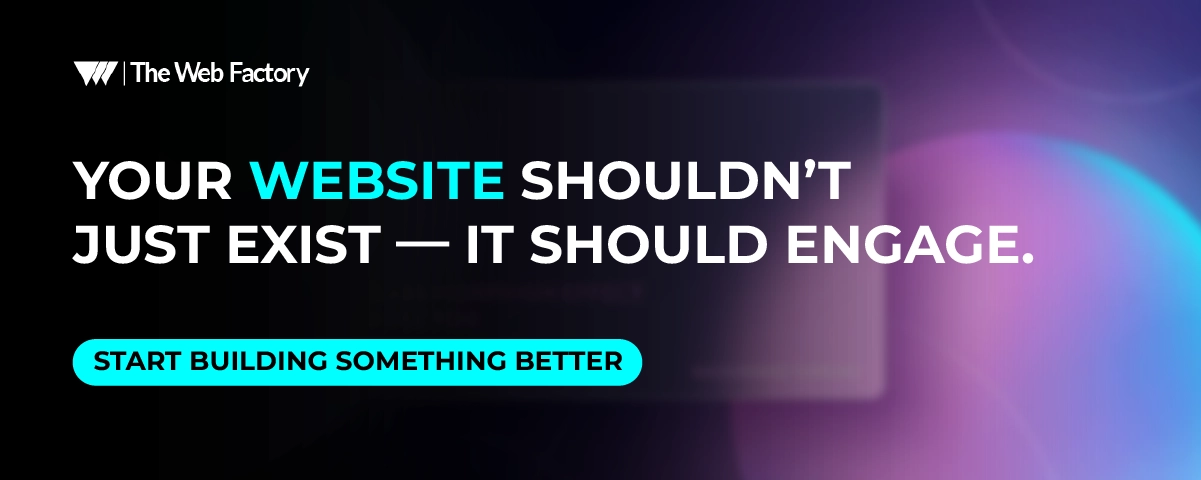 Minimalist abstract website design with glowing UI components reacting to scroll and hover.