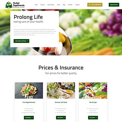 Herbal Website Design